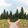 52pcs Model Pine Trees Green Pines Plastic for Forest HO