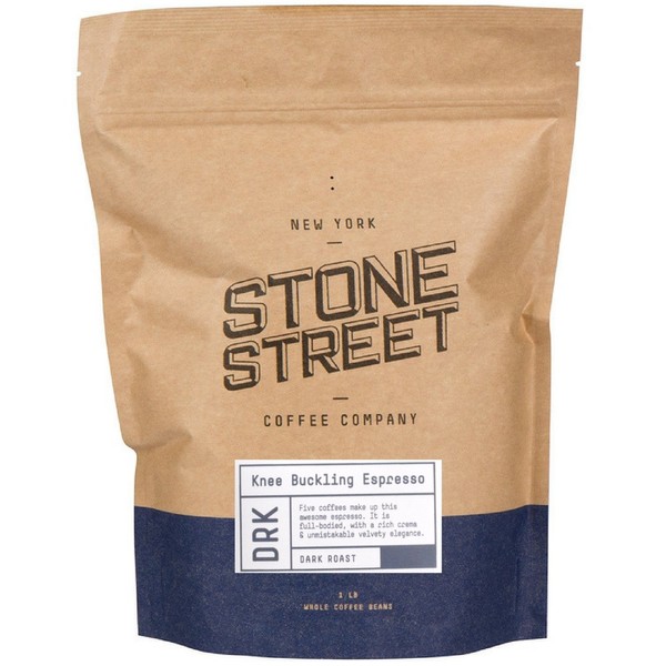 Stone Street Coffee Knee Buckling Espresso High Caffeine Whole Bean Coffee, 1 lb. Bag Dark Roast