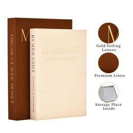 ifreeside Decorative Books for Home Aesthetic Fake Books for Modern Linen Covered Photo Storage Keepsake Box for Coffee Table Farmhouse Set of 2 (Brown-Beige)