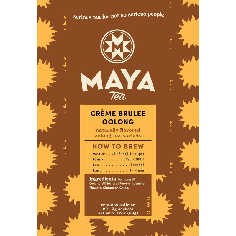 Maya Tea Creme Brulee Oolong Tea Sachets, Contains Caffeine, All