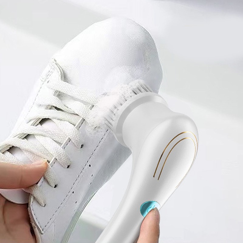 Handheld Electric Cleaning Brush Multifunctional with 5 Replacement Brush Heads