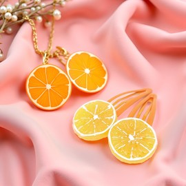 2Pcs Orange Slice Snap Hair Clips for Women Girls Bangs Side Hairpins Creative Barrettes Hair Accessories，Clips and Barrettes