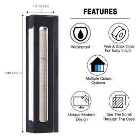 A&S Mezuzot Clear Mezuzah Case in Acrylic-Lucite Design Waterproof Judiaca Gifts Modern Home Prosperity Decor (Black, 6 Inches)