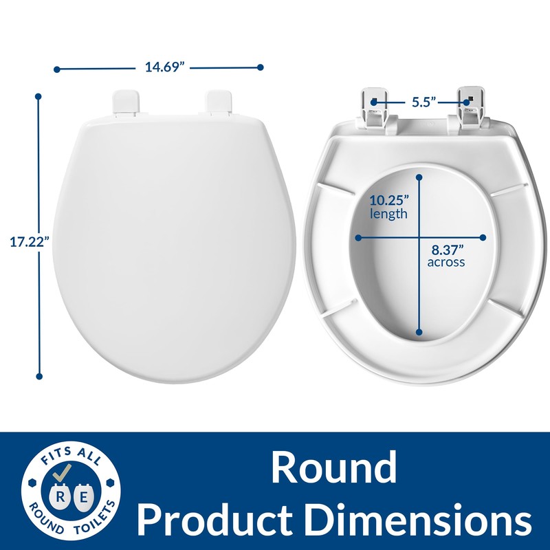 Mayfair Caswell Modern Slow Close Toilet Seat, Easy Clean Hinges