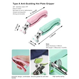 SPTECHMAKE Stainless Steel Anti-Hot Bowl Dish Plate Gripper Clip Clamp Holder for Moving Hot Plate or Bowls with Food Out from Instant Pot Microwave Oven, Kitchen Tool Tongs for Cooking (3Pack)