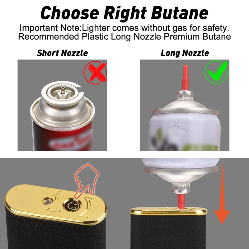 Magic Dual Flame Dragon Lighter, Butane Refillable Torch With Switchable
