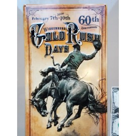 Wickenburg Gold Rush Days Rodeo poster Bob Coronato cowboy embossed tin sign