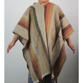 Alpakitas Alpaca Wool Poncho - Unisex Design Poncho - Hooded Poncho - Brown