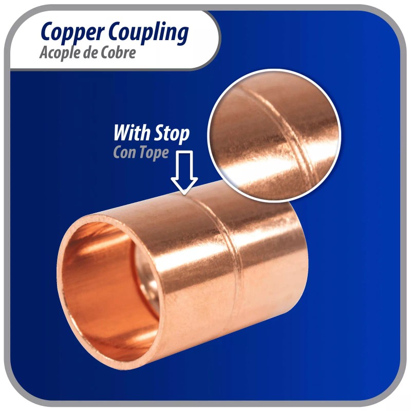 Appli Parts AP-A012 1/2 in Wrot Copper Coupling fitting CxC