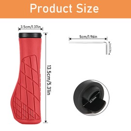 Bike Grips,Anti-slip Bicycle Handlebar Grips 22mm,Soft Bike Handlebar Grips for MTB etc (Red)