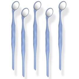 5 Pieces Dental Autoclavable Double Sided Disposable Mouth Mirror Blue -ORAL32