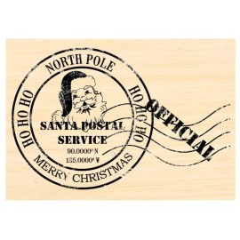 Dragonflylaser P125  Santa Claus Christmas postal stamp- HO HO HO rubber stamp