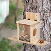 Relaxdays 1 x Wooden Squirrel Feeder, 2 Entrances & Seating