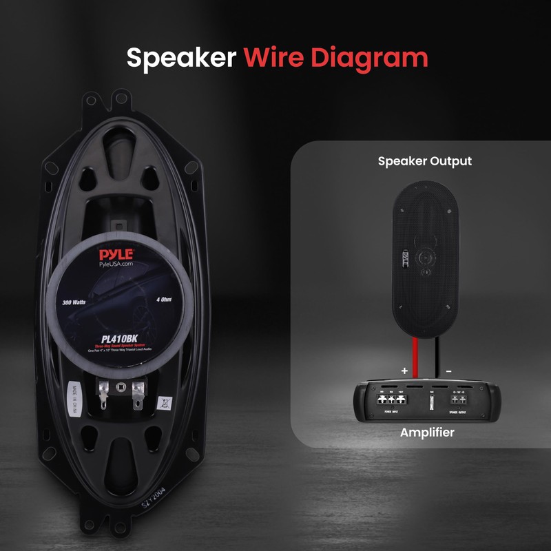 Pyle 3-Way Universal Car Stereo Speakers - 300W 4" x