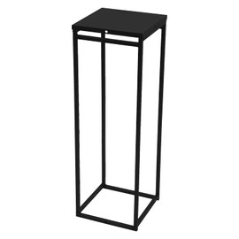 Metal Wedding Flower Stand Floor Vase Column Flower Stand Geometric Centerpieces Vase for Tabletop Flower Arrangement, Wedding and Event Reception Tables Decoration (29.52" H, W/ Metal Plate, Black)