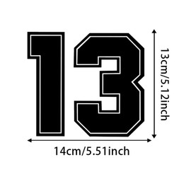 2Pack Racing Number 13 Car Decals 5.51"x5.12" Vinyl Stickers for Auto, Truck, Motorcycle, Laptop, Sports Fan Decor, Waterproof & Durable Car Decal Sticker |#AZ98 (Black)