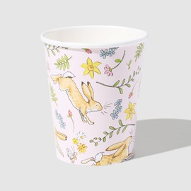 Coterie Guess How Much I love You Pink Cups (Set of 10) - Decorative & Durable Paper Cups with Bunny Rabbit Design for Birthday Party, Baby Shower, Tea Party, and More Gatherings | 9oz Paper Cups