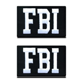 Pack of 2 F.B.I Military Tactical Patches Fasteners Police Army Morale Emblem Tags Patch for Backpack Bag Caps Dog Vest CS Cosplay Collecting
