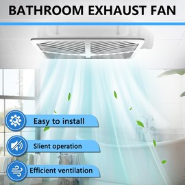 FICBXRA Bathroom Exhaust Fan White Ceiling Mount Ventilation Fan 110-130 CFM 1.0 Sones 6 Inches Duct Energy-Saving Bathroom Ventilation and Exhaust Fan