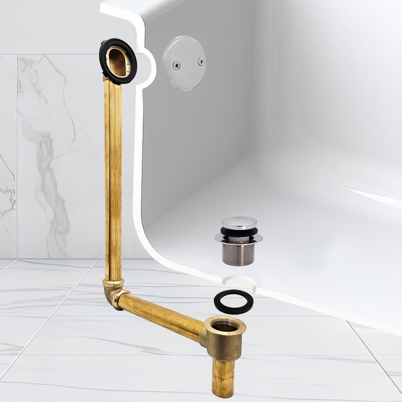 Westbrass 7931817-DC-26 22" Direct Connect 17 Gauge Brass Waste and