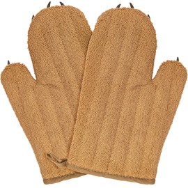 Fairly Odd Novelties FON-10278 Bear Oven Mitts Set Funny and Cute Kitchen Mittens/Potholders for Baking Christmas or Everyday Cooking Gloves, One Size Brown