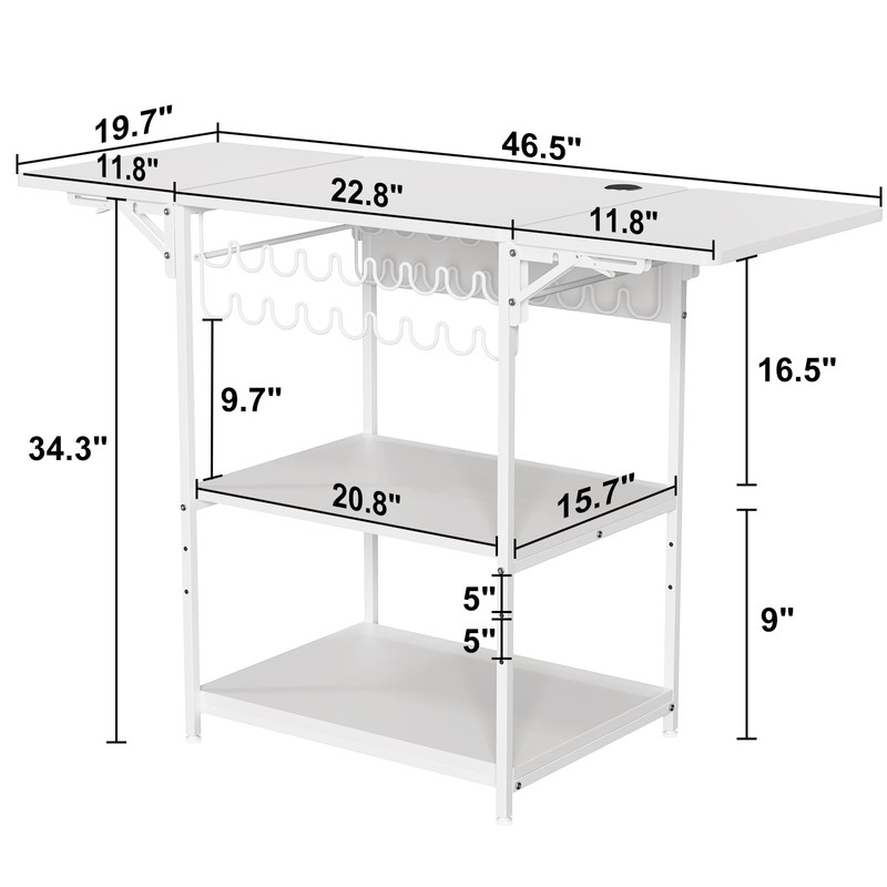 EasyCom 19.7"x46.5" Heat Press Table with 18 Vinyl Roll Holders,