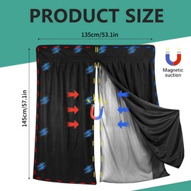 Tailgate Mosquito Net, Wing Door Boot Cover, Sun Protection, 135 x 145 cm, Tailgate Wing Door, Boot Cover, with Magnetic Closure, for Car, Outdoor Camping