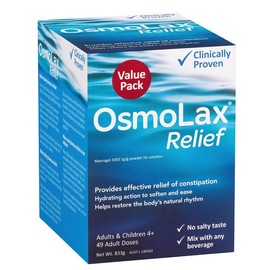 OsmoLax Relief Laxative Powder 49 Dose 833g - Macrogol Constipation Relief with No Salty Taste, Flavour Free & Salt Free