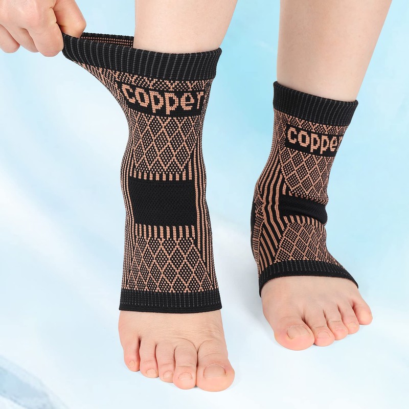 Vigorwise Ankle Brace, Copper Infused Ankle Support Compression Socks, Ankle