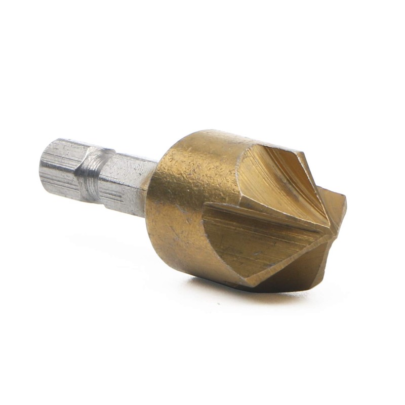 JIUWU 6pcs Countersink Drill Bit Hex Shank Flute Five-Blade Chamfering