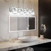 PRESDE 4-Light Crystal Bathroom Lights Fixtures Chrom Modern Wall Lighting