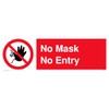5 x No Mask No Entry Sign - 300mm x