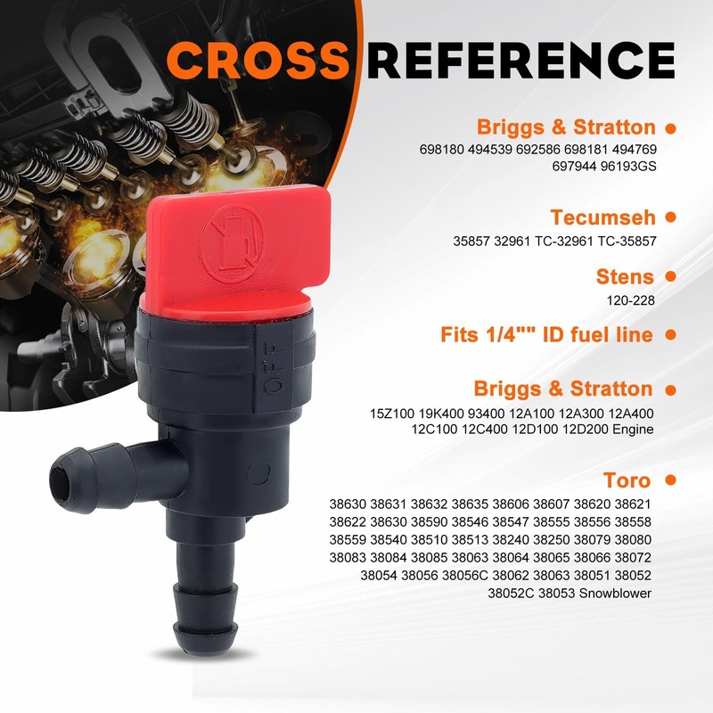 HIPA (Pack of 2) 1/4" 90 Degree Fuel Shut Off