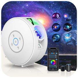 Smart Star Projector Galaxy Light, Bluetooth Speaker & APP/Voice Control, WiFi Night Light Compatible with Alexa & Google Home, for Bedroom, Kids, Adults, Parties, Gaming Room Decor (Films Included)