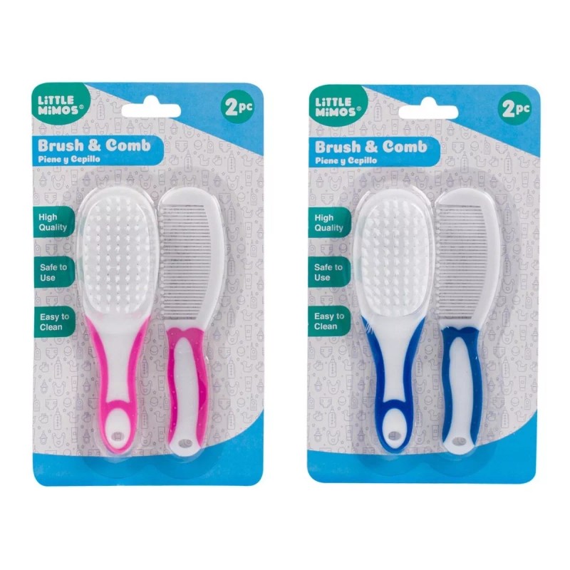 Cepillo Para Bebe Peinar Cabello Cerdas Suaves Masaje 2 En