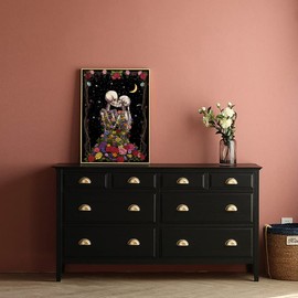 Skull Lovers Diamond Painting Kits for Adults Beginner, Full Drill Round Diamond Dots DIY 5D Diamond Art Kits, Valentine Paint by Numbers Adults Gem Art Painting Kit for Home Wall Decor (12x16 inch)