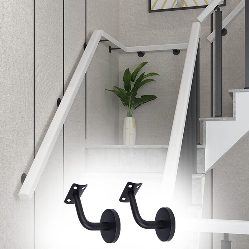 4 Pieces Handrail Brackets, Wall Mount Wooden Railing, Stair Railing