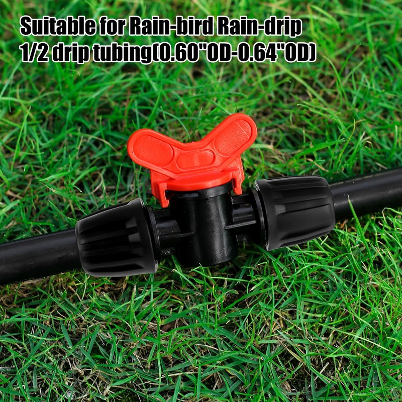 8pc 1/2 inch Irrigation Fittings Anti-Drop Drip Irrigation Valve,Lock Barbed