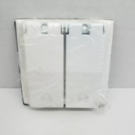 Mulberry Weatherproof 2 Gang 2 Dup. Cover for Wet Locations  Metal White #30458