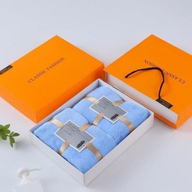 Luxurious & Exquisite Absorbent Coral Cashmere Towel Gift Set for Corporate and Employee Gifting Wedding Blue Towel Gift Set 10ea