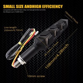 HERMOHERMO Direcciónales Led Motocicleta Secuencial Doble Función 2pz