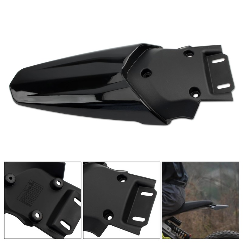 PowerMotor - Protector de guardabarros trasero negro para bicicleta eléctrica