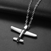 OIDEA Mirror Stainless Steel Bikers Airplane Aircraft Model Pendant Necklace