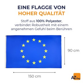 AZ FLAG - European Union Flag - 150 x 90 cm - Europe Flag 100% Polyester with Brass Eyelets - 110 g
