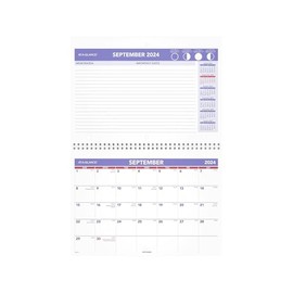 2024-2025 AT-A-GLANCE 11-inch x 8-inch Academic Monthly Desk or Wall Calendar, Purple/Red (SK16-16-25)