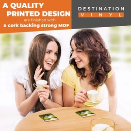 Great Coasters (Set of 2) Square/Glossy Quality Coasters/Tabletop Protection for Any Table Type - Golf Ball Sports #8801