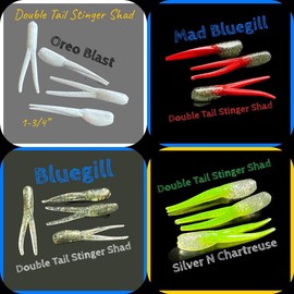 Double Tail Stinger Shad 1-3/4” Ten Per Pack - Colour: Mad Bluegill