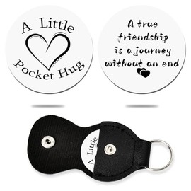 YangQian Pocket Hug Token Friendship Gifts for Men Friends Female Best Friend Gift for Women Keychain Gifts for Womens Friends A True Friendship is A Journey Without An End Engraved Keychain
