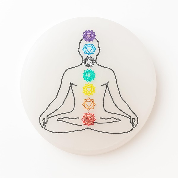 Runde Platte aus natürlichem Selenit, 10 cm, runde Scheibe mit