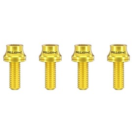 Standard Profile Titanium Bolts for Bike Water Bottle Cages, M5X12 (Gold (4-Pack))